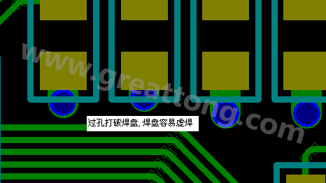 PCB設(shè)計(jì)案例分析：過孔破焊盤，造成SMT虛焊