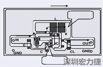 圖2：升壓電路的PCB設計示例。