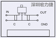 圖3：降壓電路的PCB設計示例。