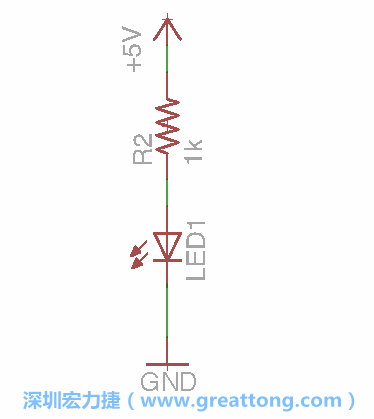 如圖所示放置一個開關(guān)（switch）、10K電阻器（10k resistor）和0.1μF的電容（0.1μF capacitor），并把開關(guān)的一端連到接地端上。