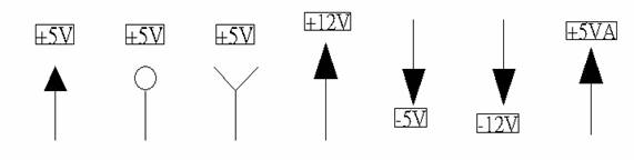 電源符號有下列幾種，可使用鍵盤 [Ctrl + Tab] 鍵切換：